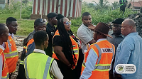 Adentan MCE Leads Follow-Up Intervention at Damaged New Legon Bridge as Drainage Works Begin.